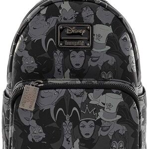 Loungefly Black and Gray Disney Villains Backpack